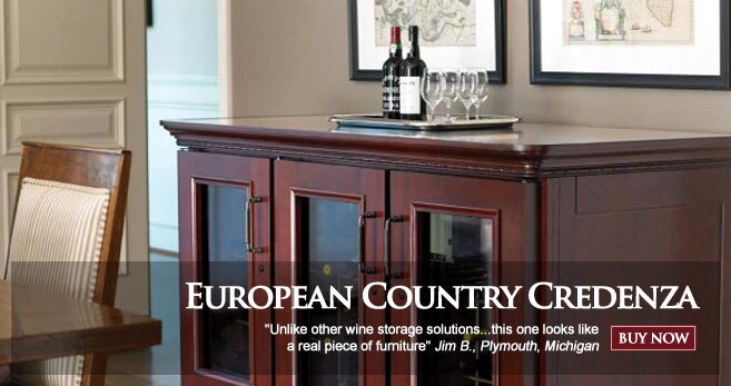Le Cache Wine Cabinet: Euro Credenza, Classic Cherry Finish