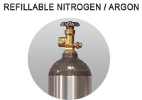 Refillable Nitrogen/Argon